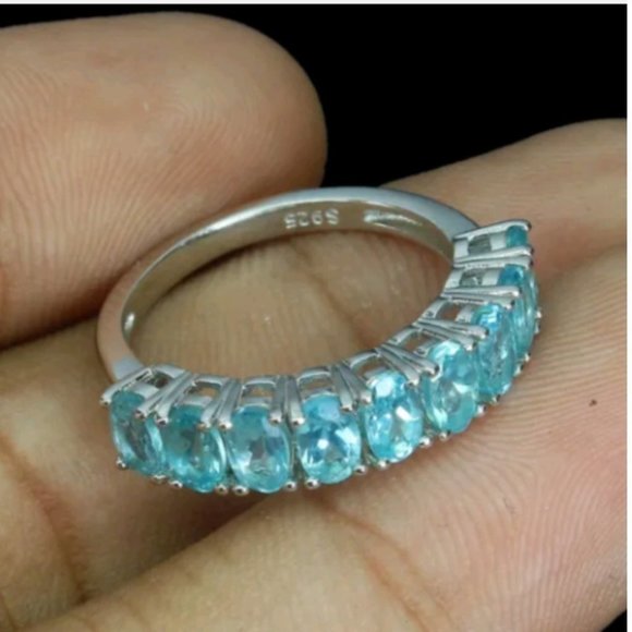 Apatite Ring, Anniversary Ring, Promise Ring, Gemstone Ring, Birthstone Ring - Picture 2 of 6